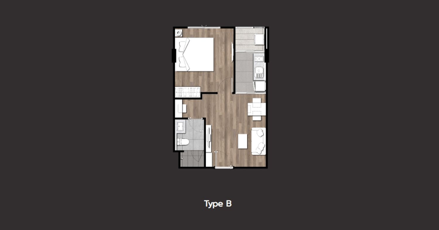 1 Bedroom ในโครงการ วันพลัส สวนดอก ไลฟ์, ภาพที่ 4