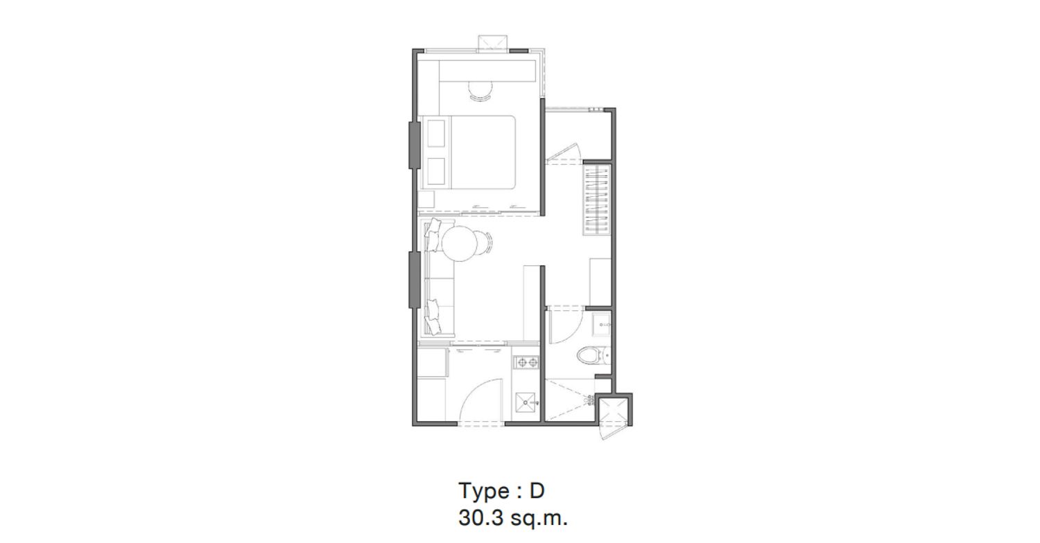 1 Bedroom  ในโครงการ แชปเตอร์วัน มอร์ เกษตร, ภาพที่ 4