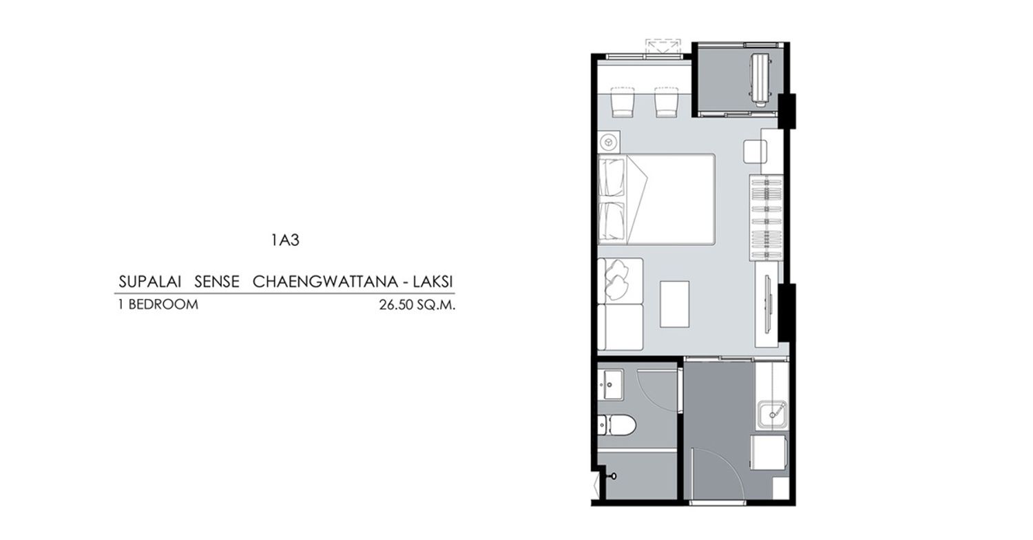 1 Bedroom ในโครงการ ศุภาลัย เซนส์ แจ้งวัฒนะ-หลักสี่, ภาพที่ 4