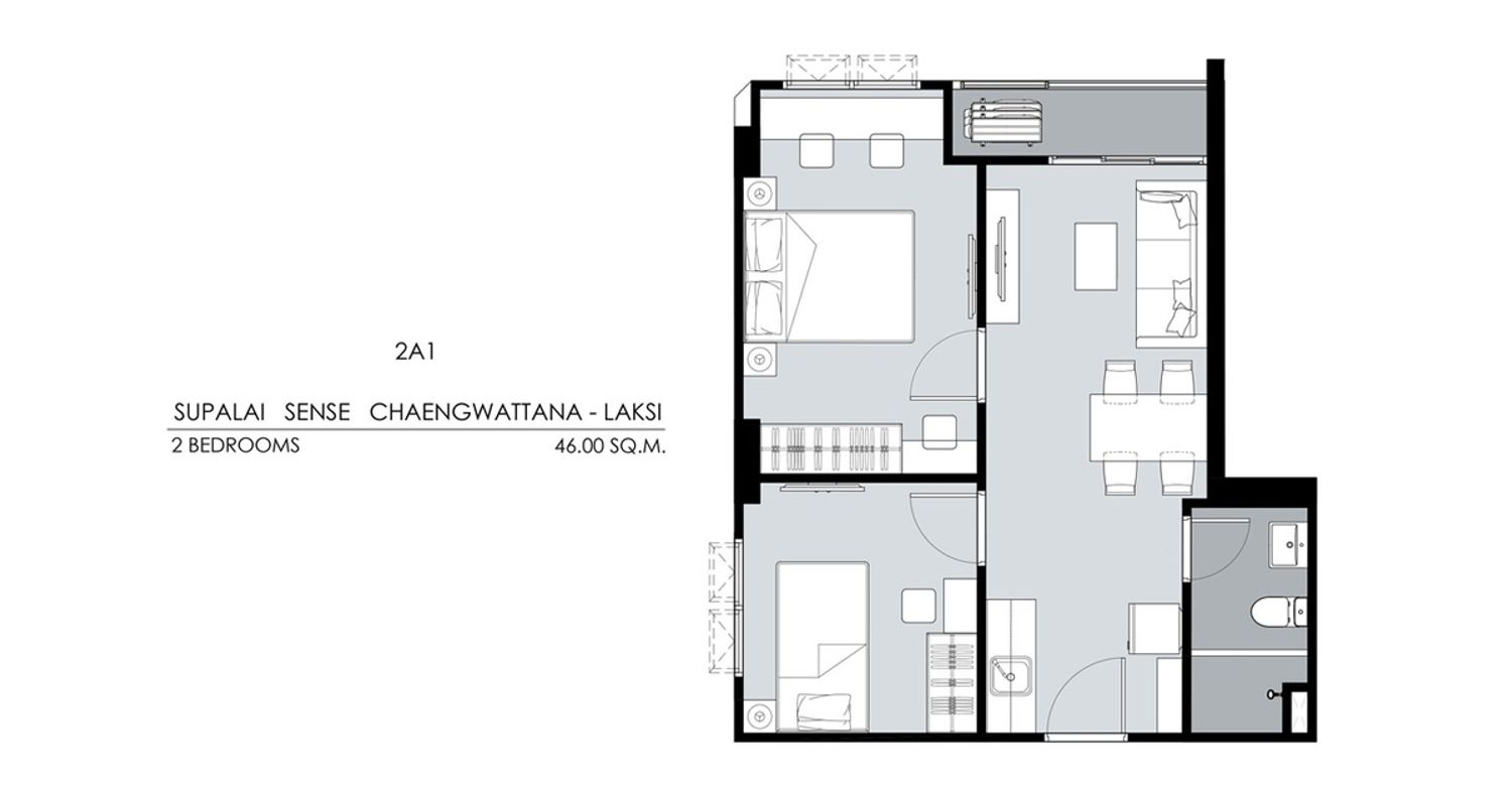 2 Bedroom ในโครงการ ศุภาลัย เซนส์ แจ้งวัฒนะ-หลักสี่, ภาพที่ 4